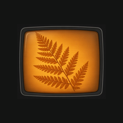 Amber Screen logo: a glowing amber monitor showing a fern frond.